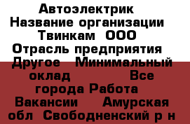 Автоэлектрик › Название организации ­ Твинкам, ООО › Отрасль предприятия ­ Другое › Минимальный оклад ­ 40 000 - Все города Работа » Вакансии   . Амурская обл.,Свободненский р-н